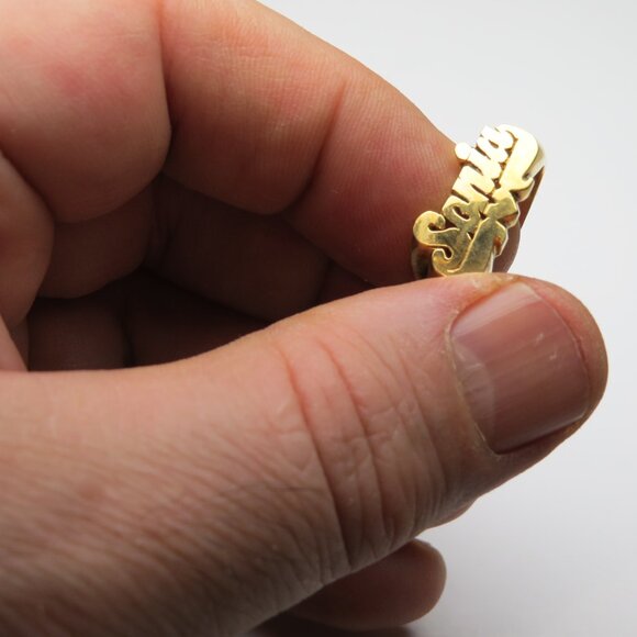 14k Gold Name Ring SONIA Hand Made